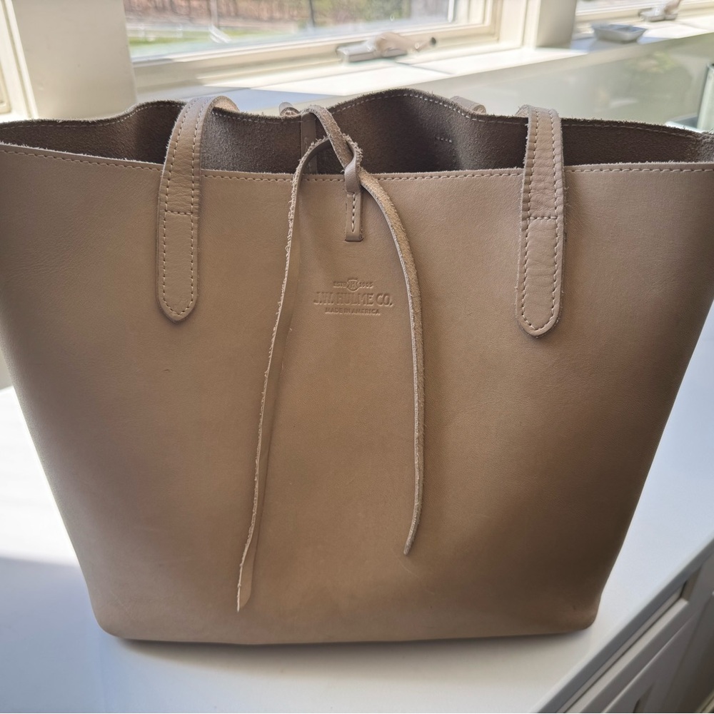 JW Hulme 👜 Large Leather Tote in Bisque